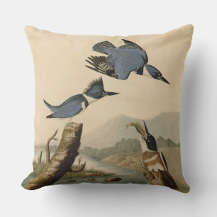 Coussin Audubon Belted Kingfisher Wildlife Bird