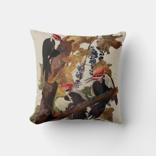 Coussin Audubon Peinture d'Oiseaux Pic Pilé