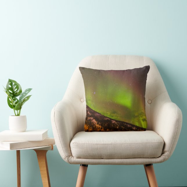 Coussin Aurora Borealis | Montagnes Fairbanks Alaska (Chaise)