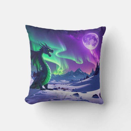 Coussin Aurora Dragon – Northern Lights Fantasy Mousepad (Recto)