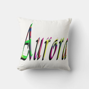 Coussin Aurora Girls Name Logo,