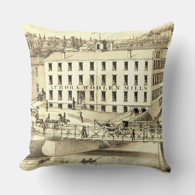 Coussin Aurora Illinois Woolen Mills 1871FOX RIVER (Recto)