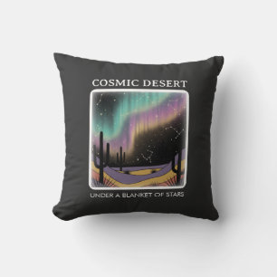 Coussin Aurore du désert cosmique • Ciel nocturne western 