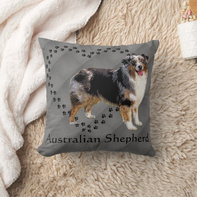 Coussin Australian Shepherd personnalisable (Couverture)