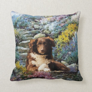 Coussin Australian Shepherd Poem Summer Garden