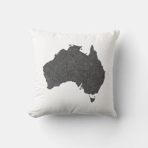 Coussin Australie Carte Design avec des frontières cachées