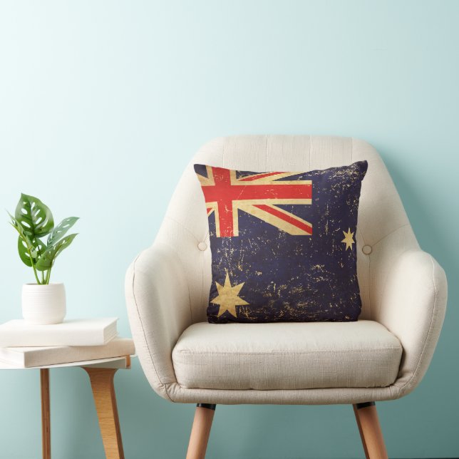 Coussin Australie Drapeau Vintage (Chaise)
