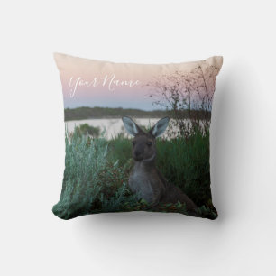 Coussin Australie Kangaroo Animaux Sunset Nature