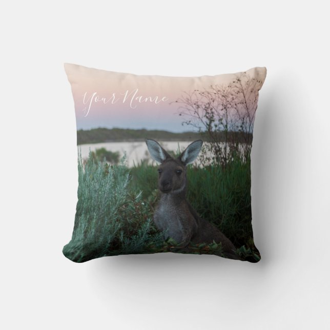 Coussin Australie Kangaroo Animaux Sunset Nature (Recto)