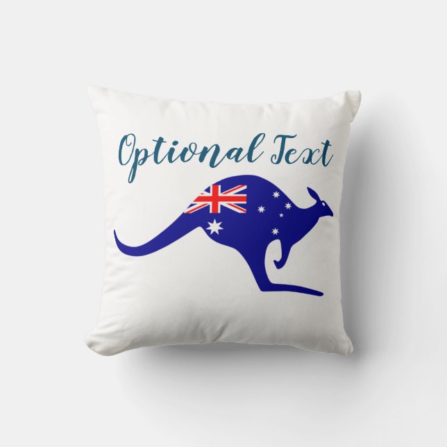 Coussin Australie Kangaroo & Drapeau (Recto)