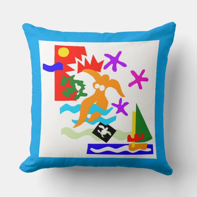 Coussin Australie - SYDNEY SUMMER - Surf & voile (Recto)