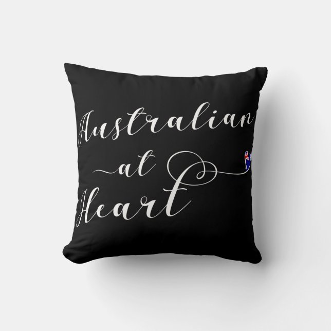 Coussin Australien À Heart Throw Cushion, Aus (Recto)