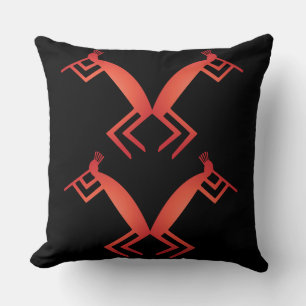 Coussin Autochtone Abstrait Kokopelli