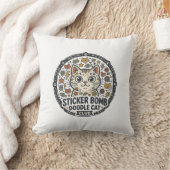 Coussin Autocollant Bombe Doodle Chat POD Art Vectoriel - (Couverture)