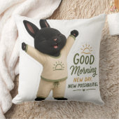 Coussin Autocollant de lapin étiré du matin (Couverture)