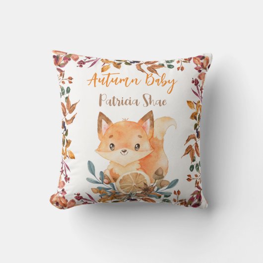 Coussin Automne bébé mignon bébé renard chute thème person (Recto)