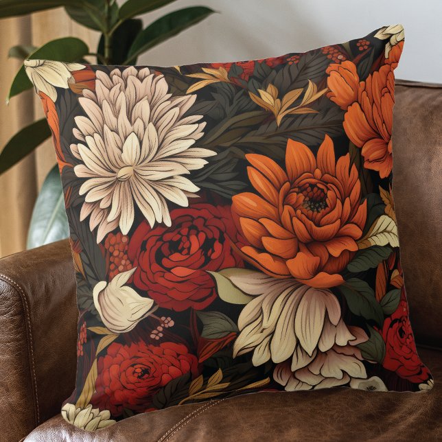 Coussin Automne Chrysanthèmes floraux (Créateur téléchargé)
