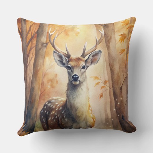 Coussin Automne de cerfs de bois - Décor d'automne inspiré (Verso)