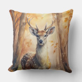 Coussin Automne de cerfs de bois - Décor d'automne inspiré (Recto)