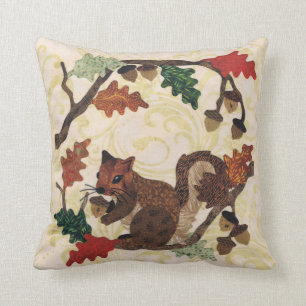 Coussin Automne Écureuil d'automne Cute Chic Feuilles él