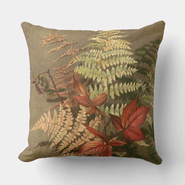 Coussin Automne Fern Feuille Botanique (Recto)