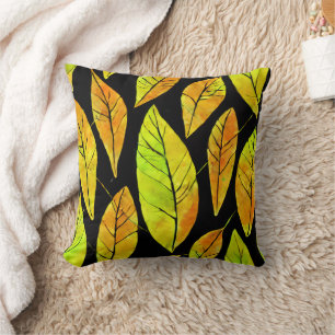 Coussin Automne Feuilles d'automne Motif aquarelle