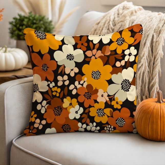 Coussin Automne Floral Rétro (Créateur téléchargé)