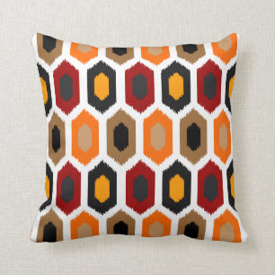 Coussin Automne géométrique moderne Ikat
