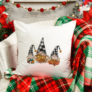 Coussin Automne Gnomes Citrouille Thanksgiving Jeu Oreille