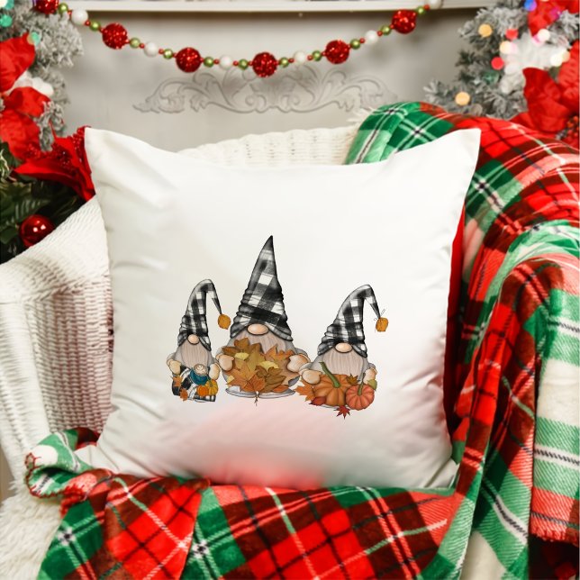 Coussin Automne Gnomes Citrouille Thanksgiving Jeu Oreille (Créateur téléchargé)