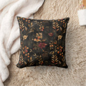 Coussin Automne Jaune Orange Noir Botanique Florales (Couverture)