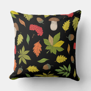 Coussin Automne motif de champignon de la feuille d'érable