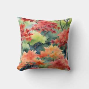 Coussin Automne Orange Rouge japonais érable