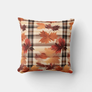 Coussin Automne Plaid Confortable Automne Design Motif