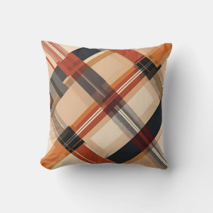 Coussin Automne Plaid Confortable Automne Design Motif