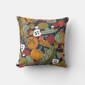 Coussin Automne, pois, vintage, motif sans soudure.