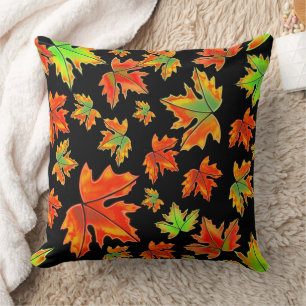 Coussin Automne rouge orange feuille érable feuille