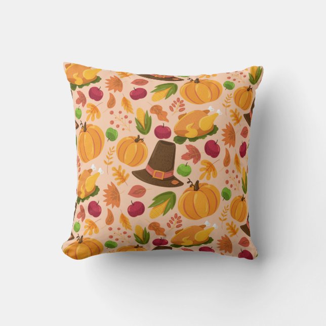 Coussin Automne sans couture motif, mignonne texture de de (Recto)