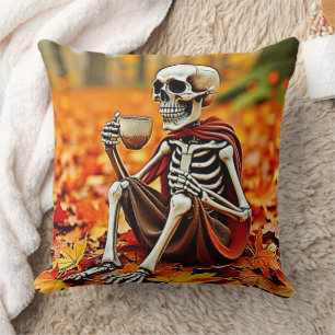Coussin Automne Skeleton Café Break Design