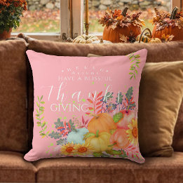 Coussin Automne Thankgiving rose