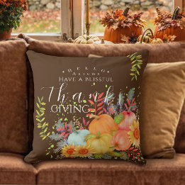 Coussin Automne Thanksgiving Brown