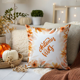 Coussin Automne Vibes d'automne Aquarelle Feuilles