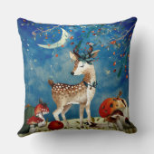 Coussin Automne Woodland Friends Deer Forest Illustration (Verso)