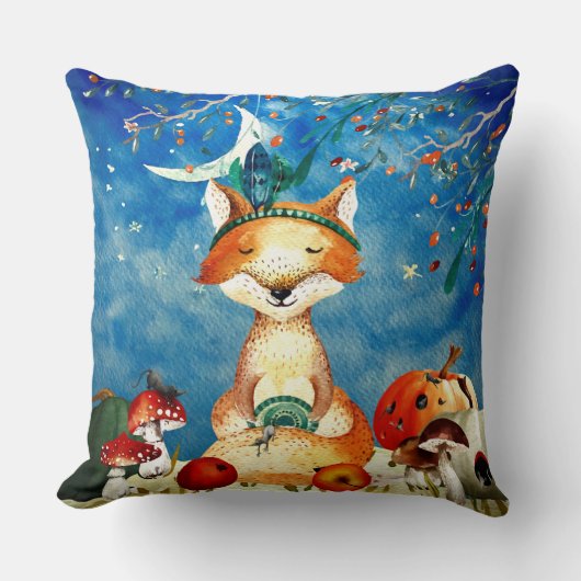 Coussin Automne Woodland Friends Fox Forest Illustration (Recto)