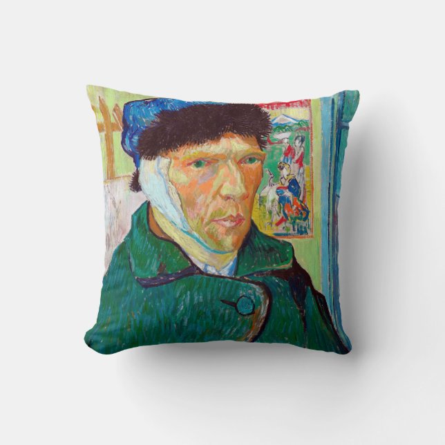 Coussin Autoportrait avec oreille déchirée, Van Gogh (Recto)