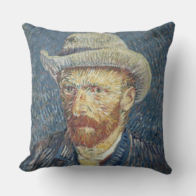 Coussin Autoportrait de Vincent van Gogh | avec le chapeau (Recto)