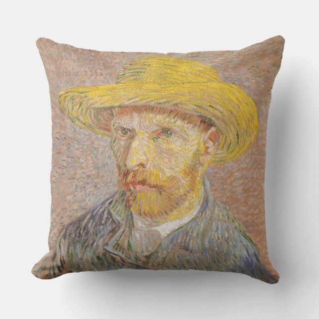 Coussin Autoportrait impressionniste de Vincent Van Gogh (Recto)