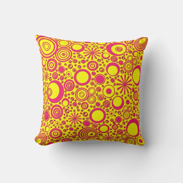 Coussin Autour de l'oreiller à lancer rose-jaune (Recto)