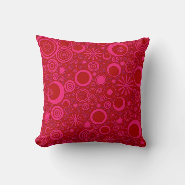 Coussin Autour de l'oreiller à lancer rose-rouge (Recto)