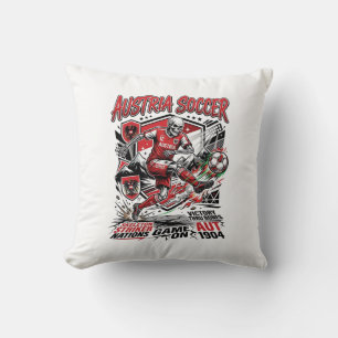 Coussin Autriche Football Squelette Attaquant Nations Affi